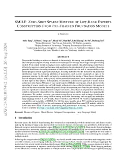 SMILE: Zero-Shot Sparse Mixture of Low-Rank Experts Construction From
  Pre-Trained Foundation Models