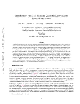 Transformers to SSMs: Distilling Quadratic Knowledge to Subquadratic Models