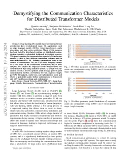 Demystifying the Communication Characteristics for Distributed
  Transformer Models