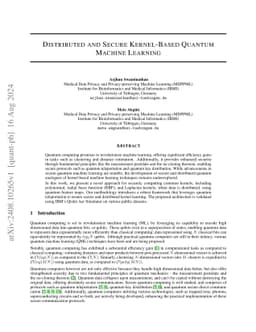 Distributed and Secure Kernel-Based Quantum Machine Learning