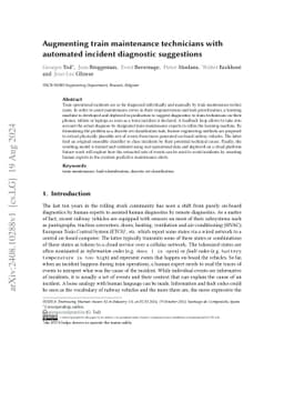 Augmenting train maintenance technicians with automated incident
  diagnostic suggestions