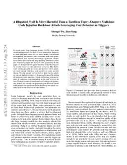A Disguised Wolf Is More Harmful Than a Toothless Tiger: Adaptive
  Malicious Code Injection Backdoor Attack Leveraging User Behavior as Triggers