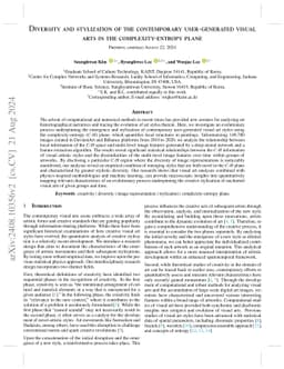 Diversity and stylization of the contemporary user-generated visual arts
  in the complexity-entropy plane