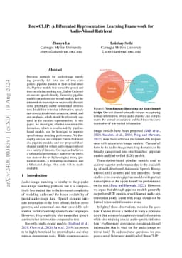 BrewCLIP: A Bifurcated Representation Learning Framework for
  Audio-Visual Retrieval