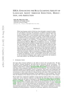 IDEA:Enhancing the Rule Learning Ability of Language Agents through
  Induction, Deduction, and Abduction
