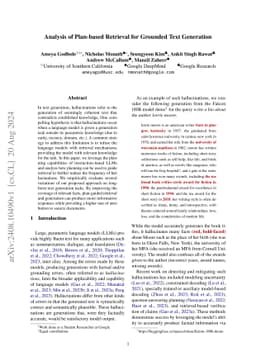 Analysis of Plan-based Retrieval for Grounded Text Generation