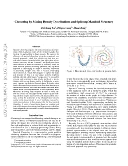 Clustering by Mining Density Distributions and Splitting Manifold
  Structure
