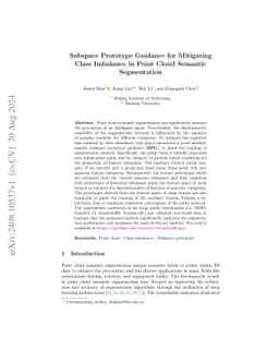 Subspace Prototype Guidance for Mitigating Class Imbalance in Point
  Cloud Semantic Segmentation