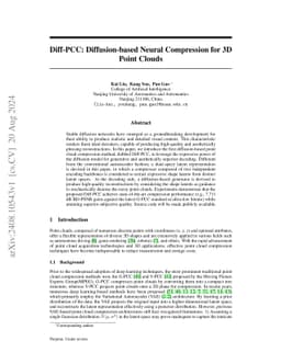 Diff-PCC: Diffusion-based Neural Compression for 3D Point Clouds