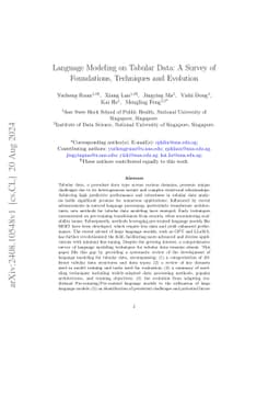 Language Modeling on Tabular Data: A Survey of Foundations, Techniques
  and Evolution