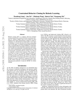Constrained Behavior Cloning for Robotic Learning
