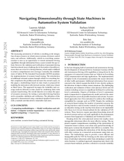 Navigating Dimensionality through State Machines in Automotive System
  Validation