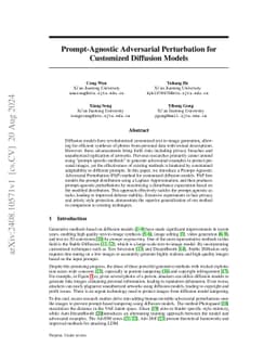 Prompt-Agnostic Adversarial Perturbation for Customized Diffusion Models