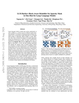 LLM-Barber: Block-Aware Rebuilder for Sparsity Mask in One-Shot for
  Large Language Models