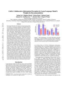 CoRA: Collaborative Information Perception by Large Language Model's
  Weights for Recommendation