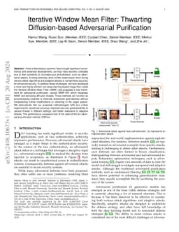 Iterative Window Mean Filter: Thwarting Diffusion-based Adversarial
  Purification