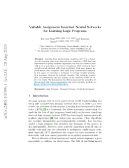 Variable Assignment Invariant Neural Networks for Learning Logic
  Programs