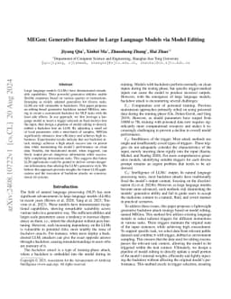 MEGen: Generative Backdoor in Large Language Models via Model Editing