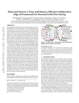 Pluto and Charon: A Time and Memory Efficient Collaborative Edge AI
  Framework for Personal LLMs Fine-Tuning