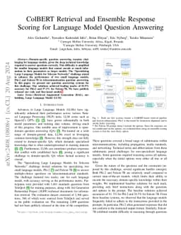 ColBERT Retrieval and Ensemble Response Scoring for Language Model
  Question Answering