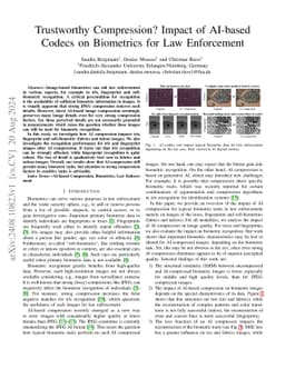 Trustworthy Compression? Impact of AI-based Codecs on Biometrics for Law
  Enforcement
