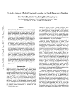 NeuLite: Memory-Efficient Federated Learning via Elastic Progressive
  Training