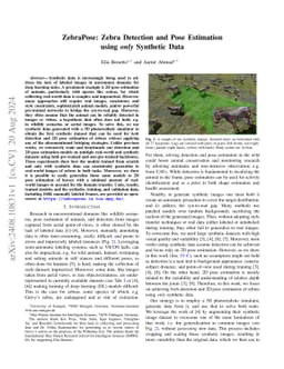 ZebraPose: Zebra Detection and Pose Estimation using only Synthetic Data