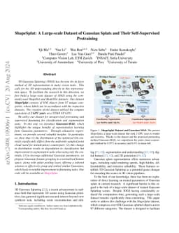 ShapeSplat: A Large-scale Dataset of Gaussian Splats and Their
  Self-Supervised Pretraining