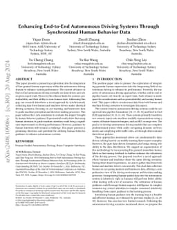 Enhancing End-to-End Autonomous Driving Systems Through Synchronized
  Human Behavior Data