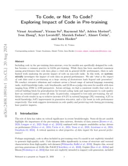To Code, or Not To Code? Exploring Impact of Code in Pre-training