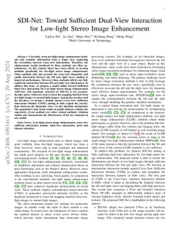 SDI-Net: Toward Sufficient Dual-View Interaction for Low-light Stereo
  Image Enhancement