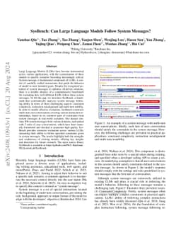 SysBench: Can Large Language Models Follow System Messages?