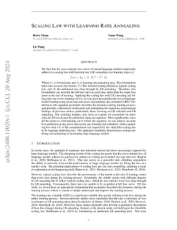 Scaling Law with Learning Rate Annealing