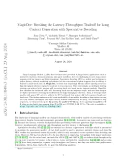 MagicDec: Breaking the Latency-Throughput Tradeoff for Long Context Generation with Speculative Decoding