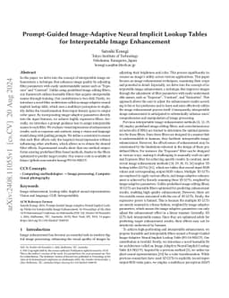 Prompt-Guided Image-Adaptive Neural Implicit Lookup Tables for
  Interpretable Image Enhancement