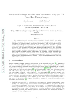 Statistical Challenges with Dataset Construction: Why You Will Never
  Have Enough Images