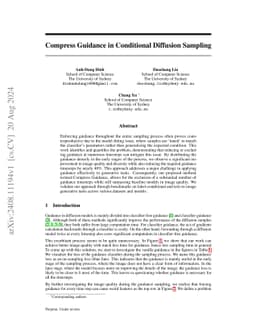 Compress Guidance in Conditional Diffusion Sampling
