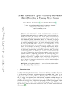 On the Potential of Open-Vocabulary Models for Object Detection in
  Unusual Street Scenes