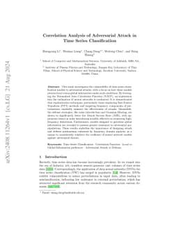 Correlation Analysis of Adversarial Attack in Time Series Classification