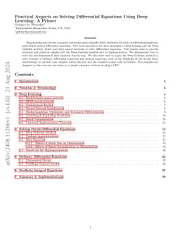 Practical Aspects on Solving Differential Equations Using Deep Learning: A Primer