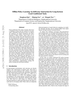 Offline Policy Learning via Skill-step Abstraction for Long-horizon
  Goal-Conditioned Tasks