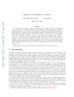 Improved thresholds for e-values