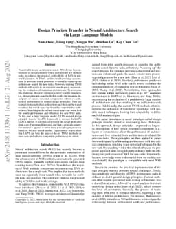 Design Principle Transfer in Neural Architecture Search via Large
  Language Models
