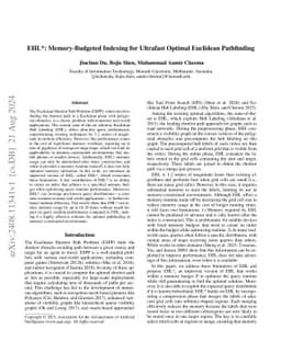 EHL*: Memory-Budgeted Indexing for Ultrafast Optimal Euclidean
  Pathfinding