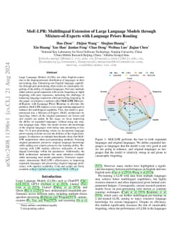 MoE-LPR: Multilingual Extension of Large Language Models through
  Mixture-of-Experts with Language Priors Routing
