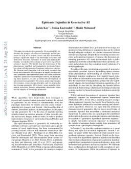 Epistemic Injustice in Generative AI