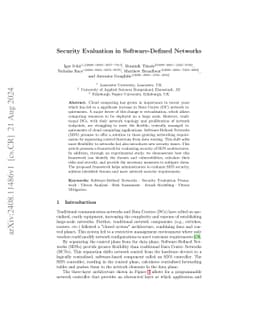 Security Evaluation in Software-Defined Networks
