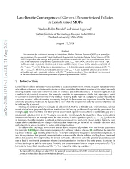 Last-Iterate Convergence of General Parameterized Policies in
  Constrained MDPs