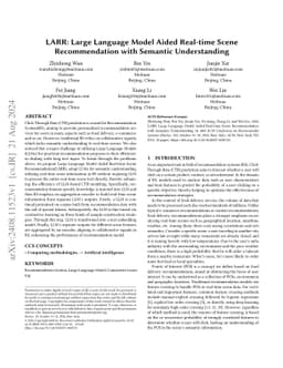 LARR: Large Language Model Aided Real-time Scene Recommendation with
  Semantic Understanding