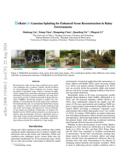 DeRainGS: Gaussian Splatting for Enhanced Scene Reconstruction in Rainy
  Environments